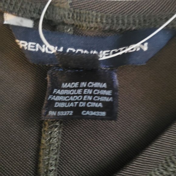 French Connection Women's T-Monique Stretch Cap Sleeve Dress Ebony/Soleil Size 8 - Picture 8 of 13